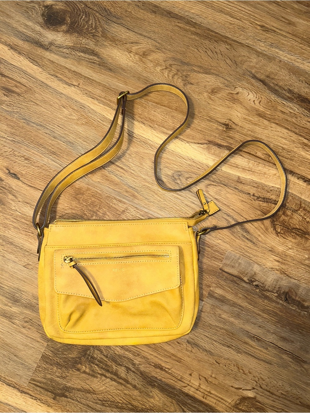 Relic Yellow Crossbody Bag with Front Zip Pocket